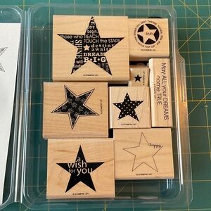 Stampin' Up! “In the Stars” Starry Wooden Rubber Stamp Set